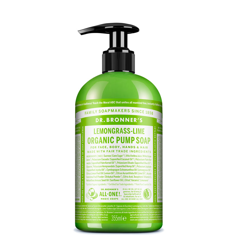 Dr Bronner's Lemongrass Lime Organic Pump Soap 355ml