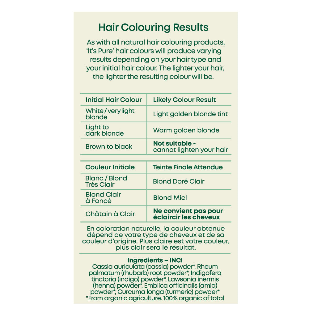 It&#39;s Pure Herbal Hair Colour Golden Blonde Results