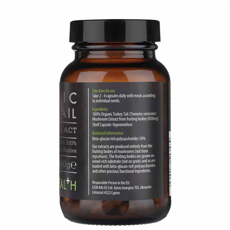 KIKI Health Organic Turkey Tail Mushroom Extract Vegicaps Pack of 60 side