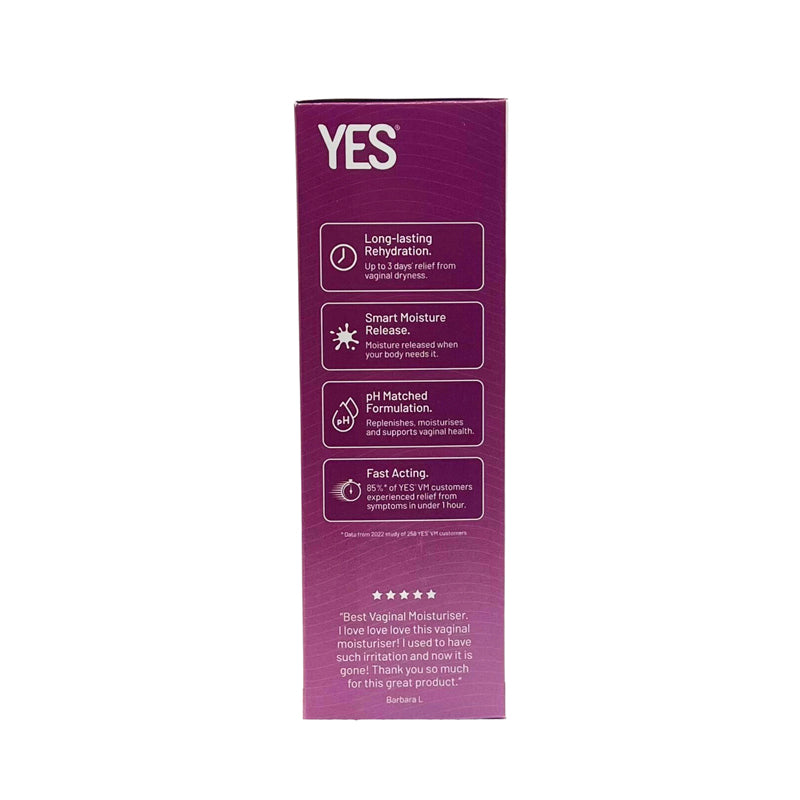 Yes VM pH Matched Vaginal Moisturiser Applicators Box Side