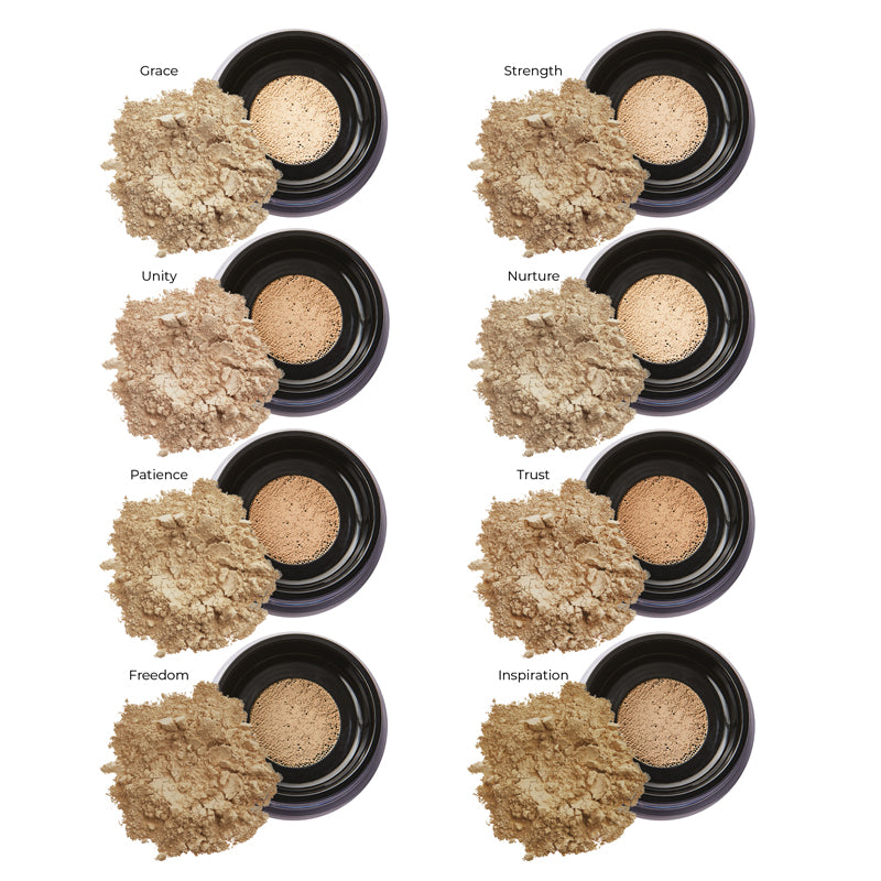 Inika Loose Mineral Foundation SPF25 Shade Guide