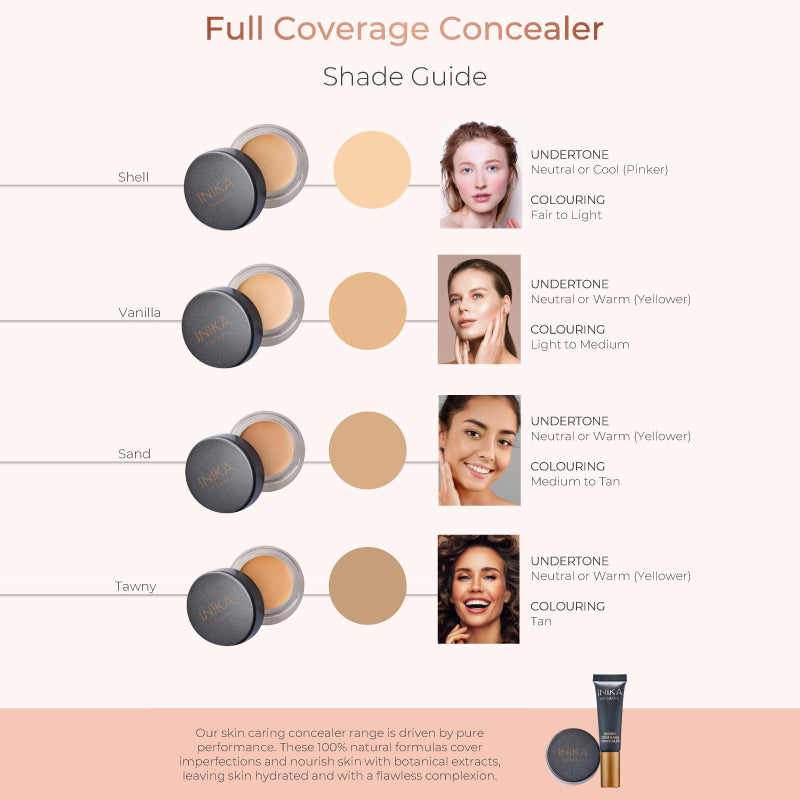 INIKA Organic Full Coverage Concealer – Sand, 3,5 G, Vegan, Mit Sheabutter & Vitamin E