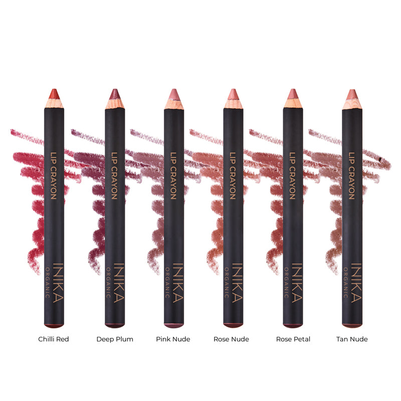 Inika Organic Lip Crayon Shade Guide