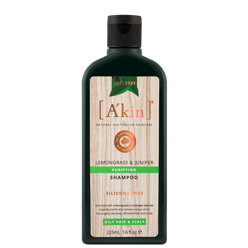 A&#39;kin Lemongrass &amp; Juniper Purifying Shampoo 225ml