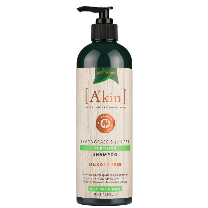 A&#39;kin Lemongrass &amp; Juniper Purifying Shampoo 500ml