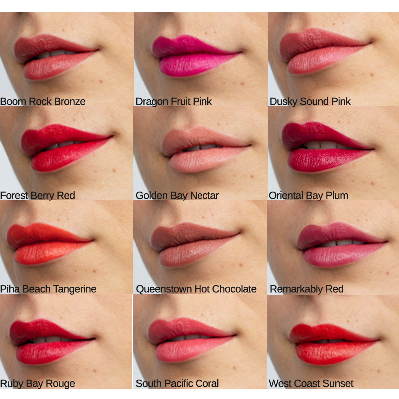 Antipodes Moisture-Boost Natural Lipstick Shade Guide
