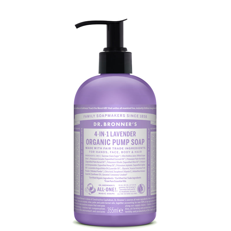 Dr Bronner&#39;s 4-In-1 Lavender Organic Pump Soap 355ml