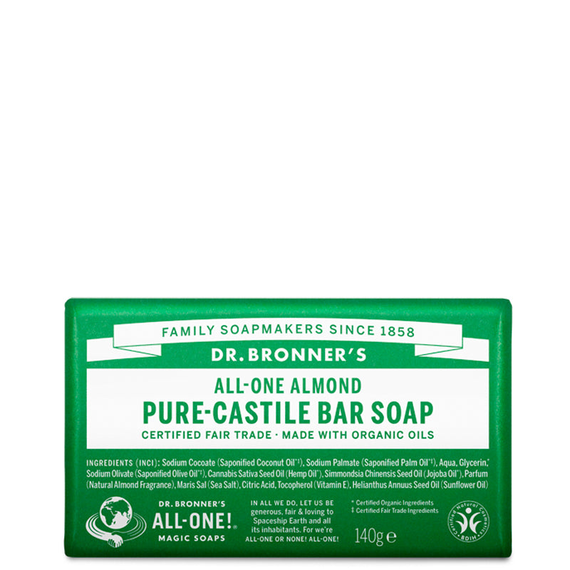 Dr Bronner's Almond Pure Castile Soap Bar 140g