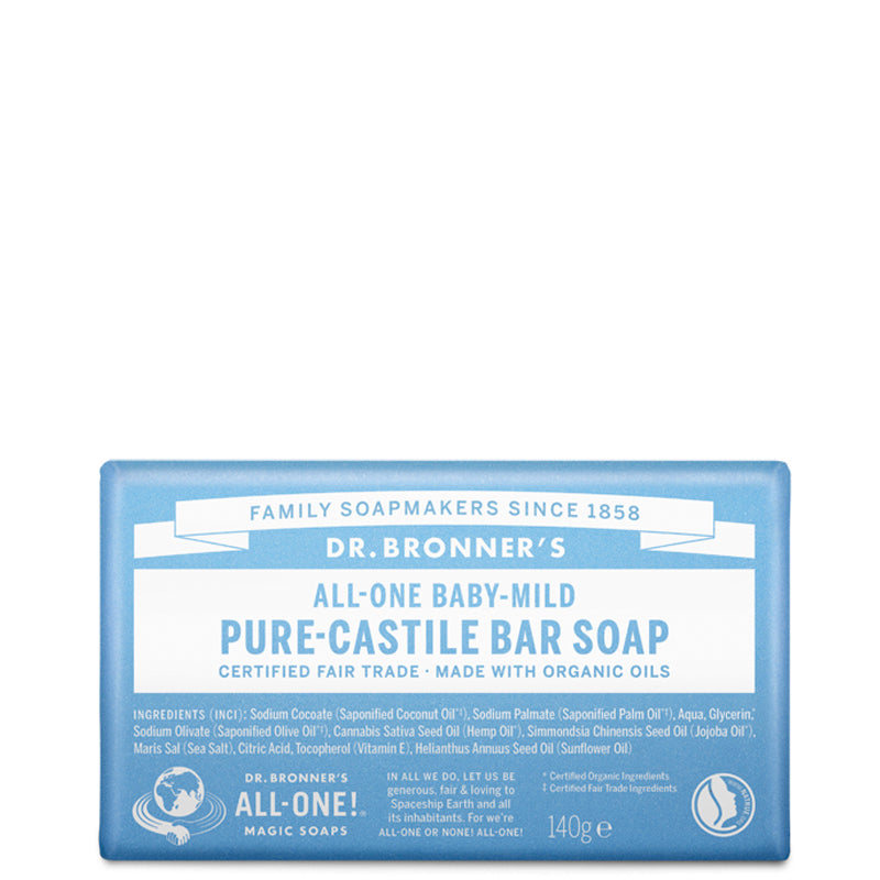 Dr Bronner&#39;s Baby Mild Pure Castile Soap Bar 140g