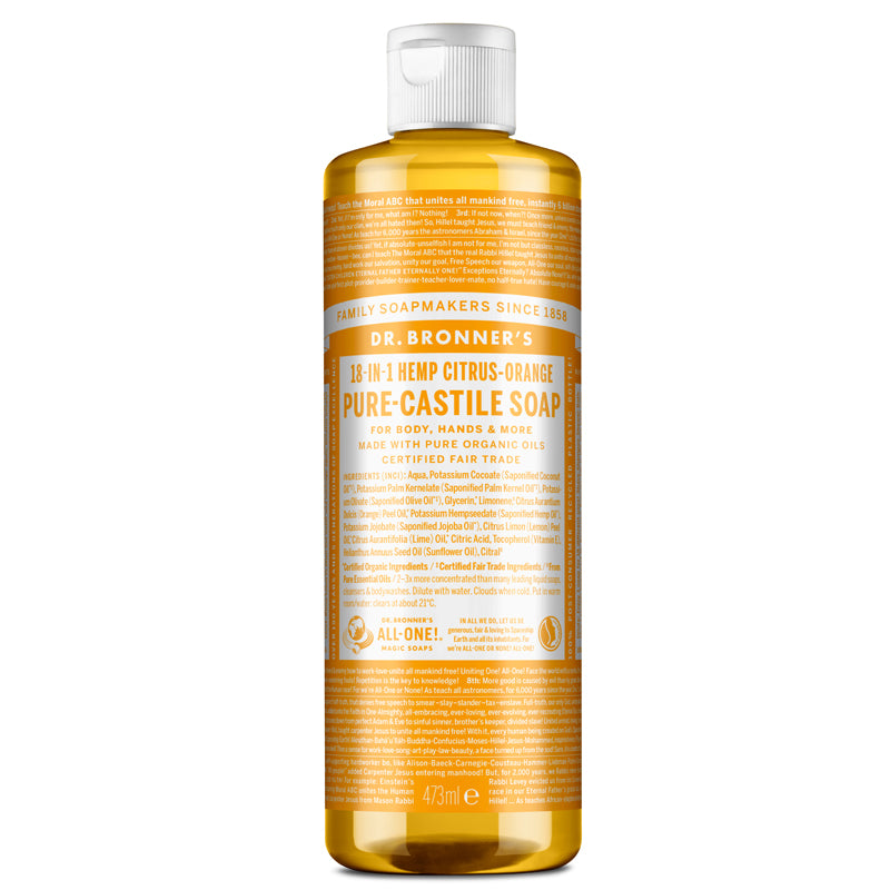 Dr Bronner&#39;s Citrus-Orange Pure-Castile Liquid Soap 473ml