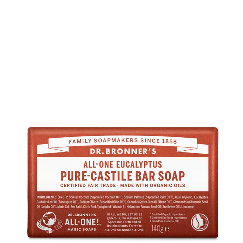 Dr Bronner's Eucalyptus Pure Castile Soap Bar 140g