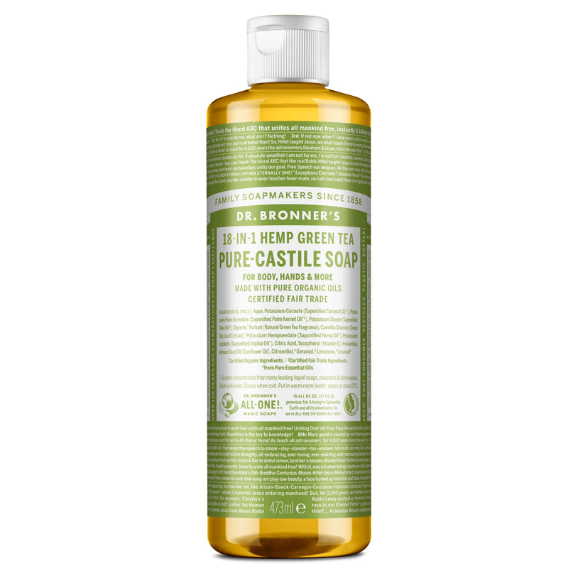 Dr Bronner's Green Tea Pure-Castile Liquid Soap 473ml
