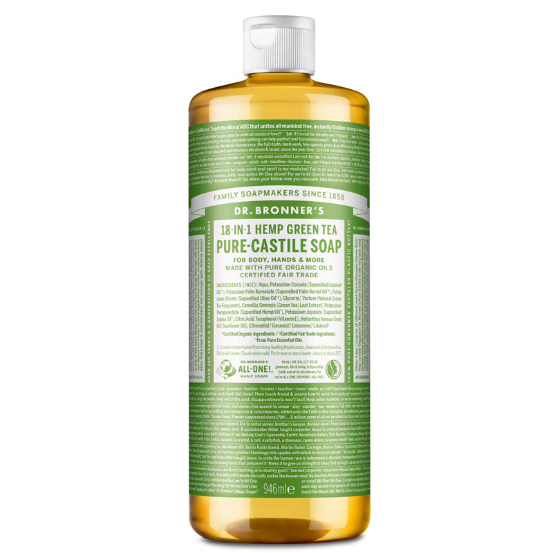 Dr Bronner&#39;s Green Tea Pure-Castile Liquid Soap 946ml