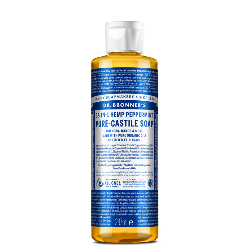Dr Bronner&#39;s Peppermint Pure-Castile Liquid Soap 237ml
