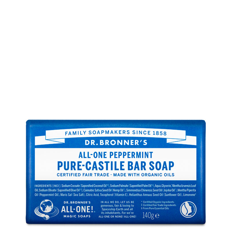 Dr Bronner&#39;s Peppermint Pure Castile Soap Bar 140g