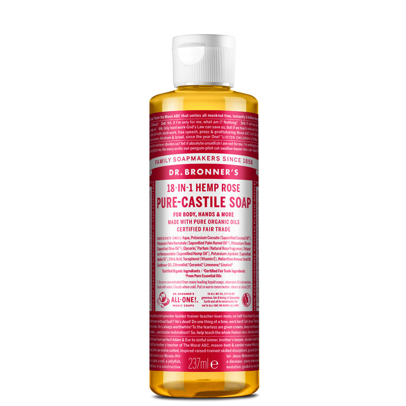 Dr Bronner&#39;s Rose Pure-Castile Liquid Soap 237ml