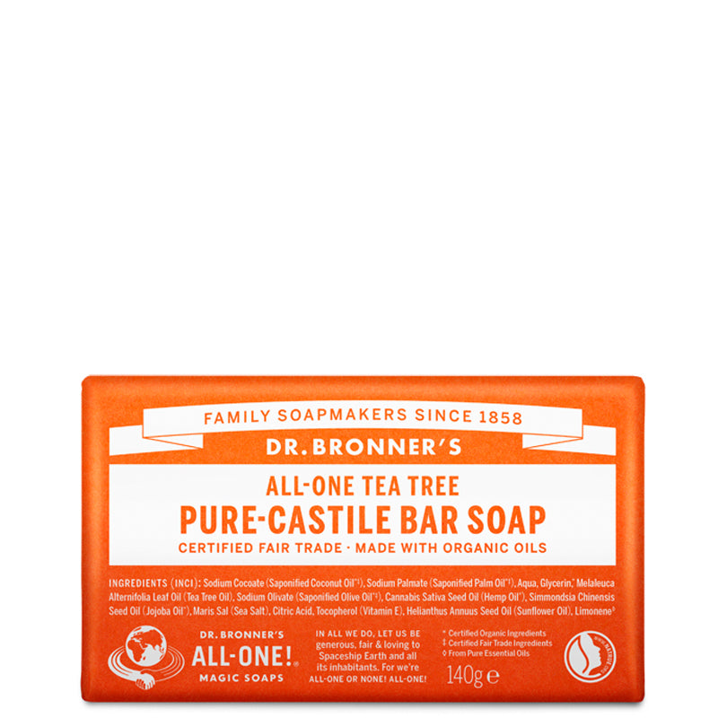 Dr Bronner&#39;s Tea Tree Pure Castile Soap Bar 140g