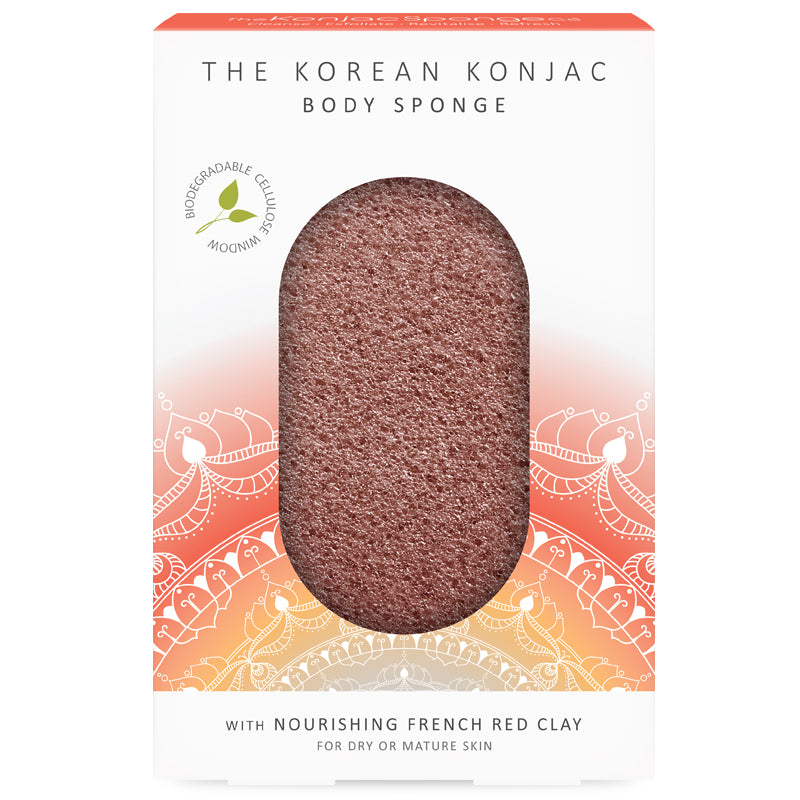 Konjac Sponge Body Sponge French Red Clay Box
