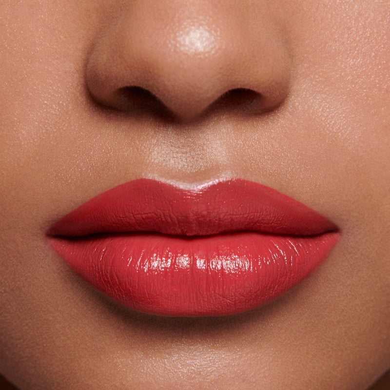 Lily Lolo Vegan Lipstick Flirtation applied on lips
