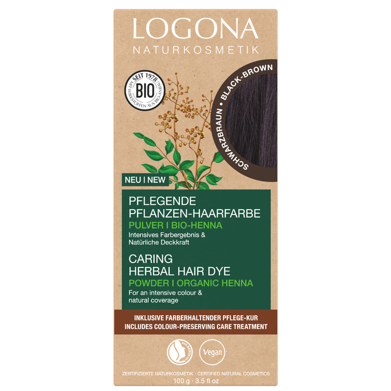 Logona Herbal Hair Dye Powder Black Brown