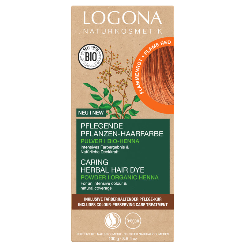 Logona Herbal Hair Dye Powder Flame Red