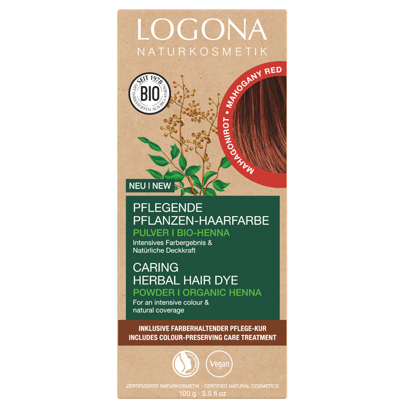 Logona Herbal Hair Dye Powder Mahogany Red
