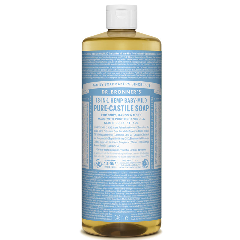 Dr Bronner's Baby Mild Pure-Castile Liquid Soap 946ml