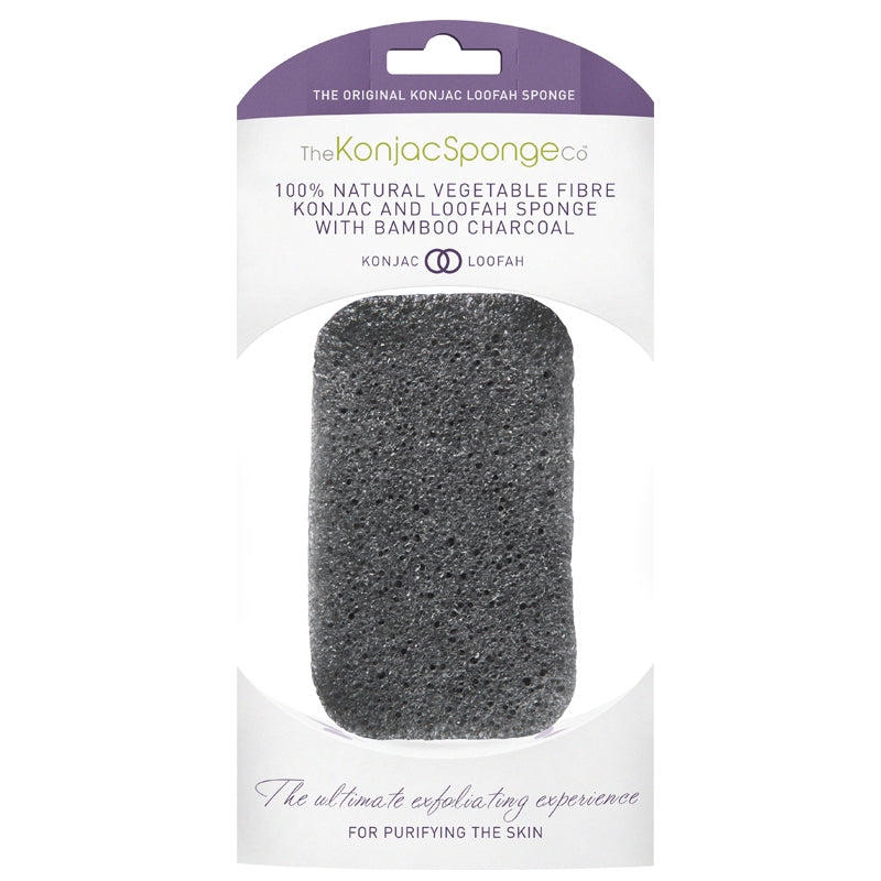 Konjac Sponge Exfoliating Konjac & Loofah Body Sponge Bamboo Charcoal