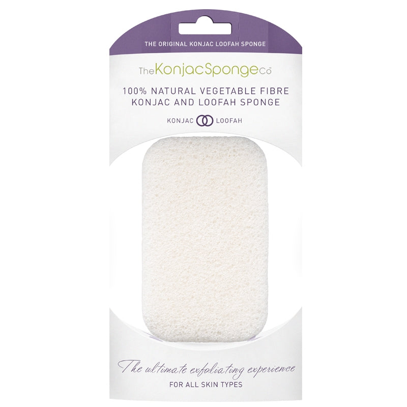 Konjac Sponge Exfoliating Konjac & Loofah Body Sponge Pure White