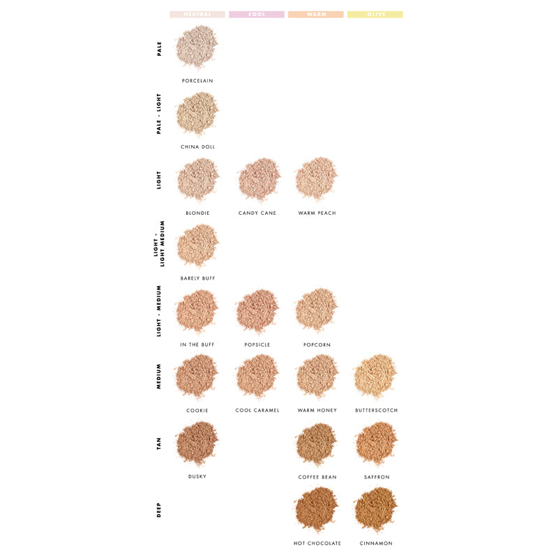 Lily Lolo Mineral Foundation SPF15 Shade Guide